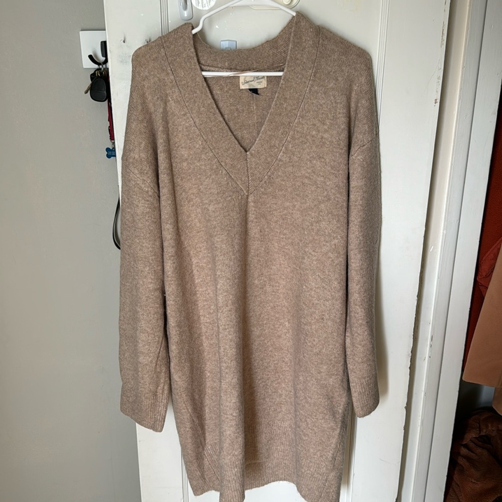 Tan sweater dress
